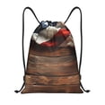thumbnail image 1 of Balery Rustic American Flag Wood Pattern Drawstring Backpack Bag Sport Gym Sackpack Cinch Bags Pattern Drawstring Backpack Bag Sport Gym Sackpack Cinch Bags -Small, 1 of 6