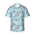 thumbnail image 1 of Balery Sailboats Anchors Print Men's Hawaiian Shirts Short Sleeve Beach Shirt Relaxed Fit Vacation Button Down Shirts-Large, 1 of 1