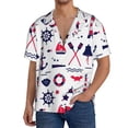 thumbnail image 1 of Balery Sailing Marine Travel Men's Casual Button Down Shirt Short Sleeve Textured Summer Cuban Beach Shirts-4X-Large, 1 of 7