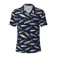 thumbnail image 1 of Balery Sardine Printed Men’s Short Sleeve Polo Shirt, Midweight Men's Shirt,Golf Polo shirts -4X-Large, 1 of 9