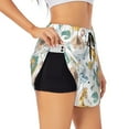 thumbnail image 1 of Balery Scandinavian Africa Pattern Women's Running Shorts with Liner 2 Pockets Elastic Workout Athletic Gym Yoga Shorts-Small, 1 of 7