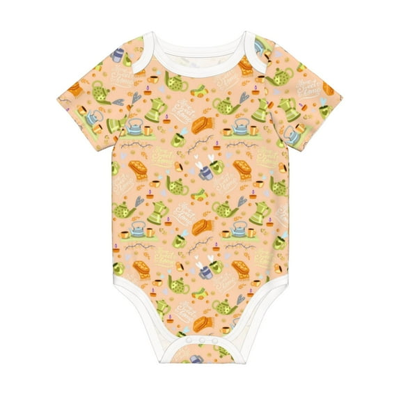 Balery Scandinavian Style Hygge Pattern Baby Climbing Clothes Infant Bodysuit Cute Infant Bodysuit Baby Romper-6 Months