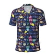 thumbnail image 1 of Balery Sea Inhabitans and Herb Printed Men’s Short Sleeve Polo Shirt, Midweight Men's Shirt,Golf Polo shirts -Small, 1 of 9