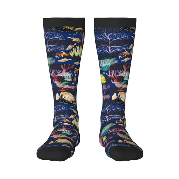 Balery Sea Inhabitans and Herb Printed Novelty Socks Men's Women's Crew Socks Sports Socks Knee High Socks Cotton Socks Quirky and Cool Socks
