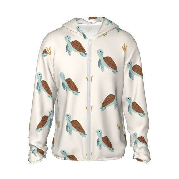 Balery Sea Turtle Men's Women's UPF 50+ Sun Protection Lightweight Hoodie Performance Long Sleeve Shirt for Fishing Running-Small