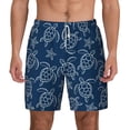thumbnail image 1 of Balery Sea Turtle Mens Swim Trunks Swim Shorts for Men Quick Dry Inseam Beach Shorts with Compression Liner Pocket-X-Large, 1 of 9