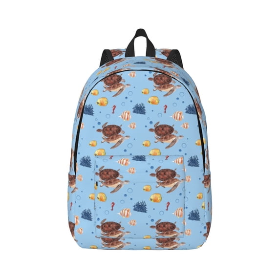 Balery Sea Turtle Vintage Canvas Backpack for Men and Women - Large Capacity, Durable Travel Laptop Bag for School, Work, Hiking, and Outdoor Activities
