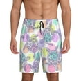 thumbnail image 1 of Balery Sea Turtles Men's Cotton Knit Pajama Shorts Waistband & Pockets,Short Pajama Pants-Small, 1 of 8