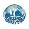 thumbnail image 1 of Balery Sea Underwater Animals Shower Caps, Double Layer Waterproof Shower Cap, Double Layers Reusable Shower Cap With Soft Comfortable For Long Thick Hair Soft Bath Shower Hair Caps, 1 of 9