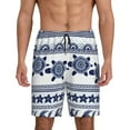 thumbnail image 1 of Balery Sea Underwater Turtles Men's Cotton Knit Pajama Shorts Waistband & Pockets,Short Pajama Pants-Large, 1 of 8