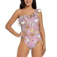 thumbnail image 1 of Balery Seafood One Shoulder Swimsuits for Women Ruffle Swimsuits Tummy Control One Shoulder Bathing Suits-Medium, 1 of 8