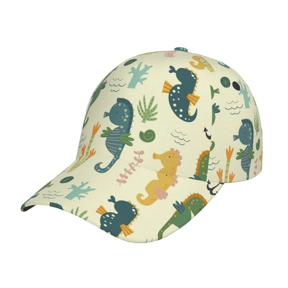 Balery Seahorse Baseball Cap For Women Men,Adjustable Size For Running Workouts And Outdoor Activities All Seasons