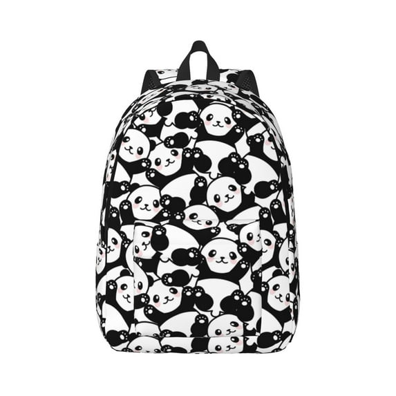 Balery Seamless Pattern Cute Panda Vintage Canvas Backpack for Men and Women - Large Capacity, Durable Travel Laptop Bag for School, Work, Hiking, and Outdoor Activities
