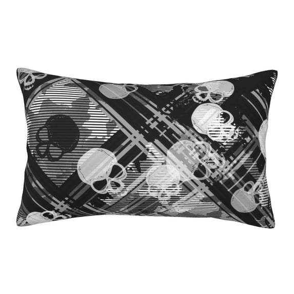 Balery Seamless Pattern With Skulls Bedding Queen Pillow Cases - Envelope Closure - Soft Brushed Microfiber Fabric - Shrinkage and Fade Resistant Pillow Cases-