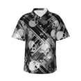 thumbnail image 1 of Balery Seamless Pattern With Skulls Print Men's Hawaiian Shirts Short Sleeve Beach Shirt Relaxed Fit Vacation Button Down Shirts-X-Large, 1 of 9