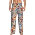 thumbnail image 1 of Balery Set Of Travel Vintage print Men's Pajama Pants,Ultra Lightweight Pjs,Lounge Pant-XX-Large, 1 of 9
