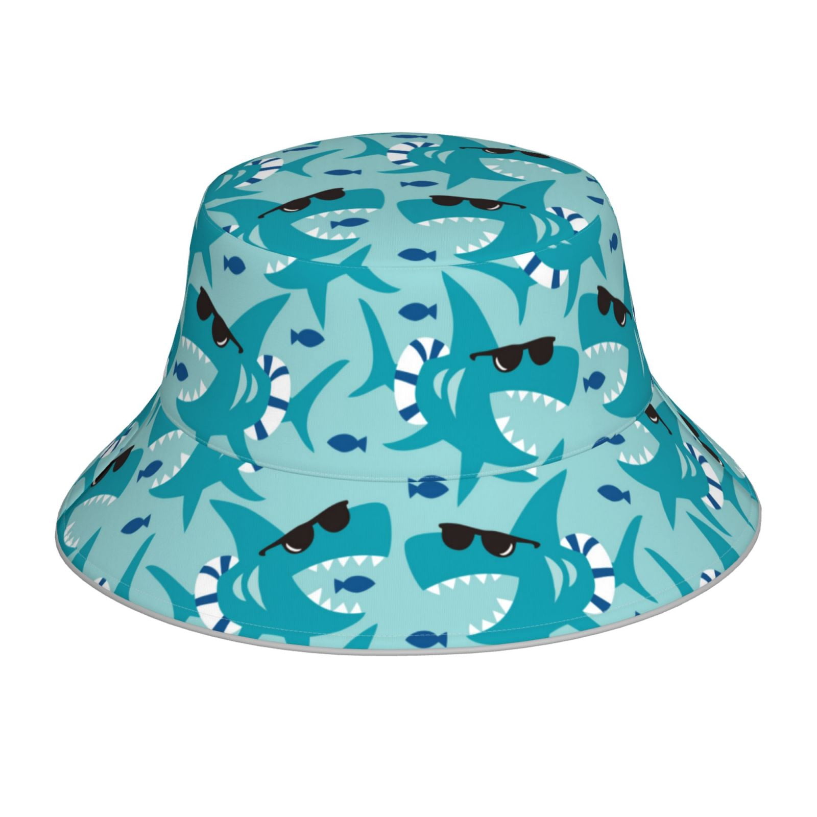 Balery Shark Wearing Sunglasses Sun Hats for Men Women Bucket Hat UPF ...