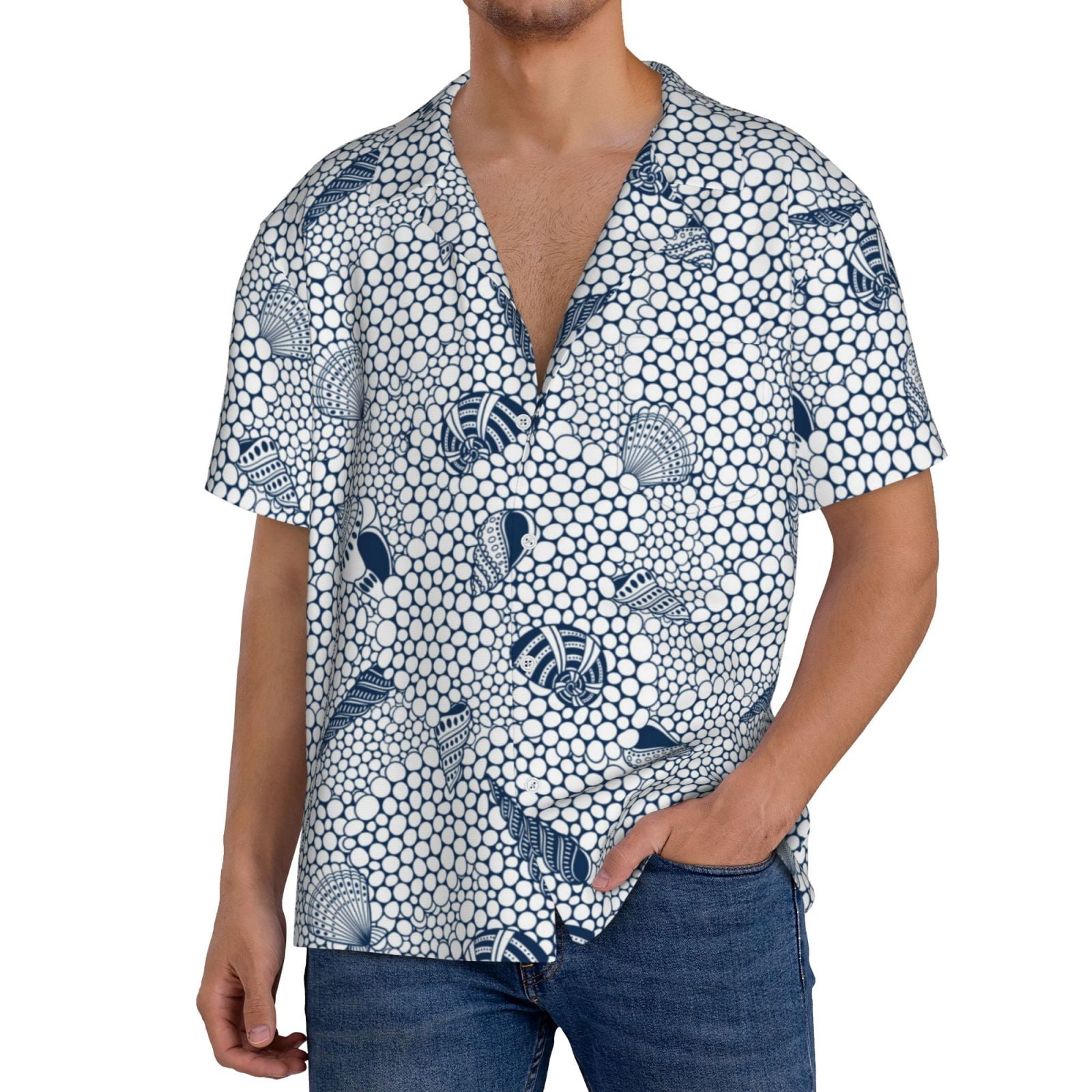 Shell Tops Men's Balery Shells And Sand Men's Casual Button Down Shirt Short Sleeve ...