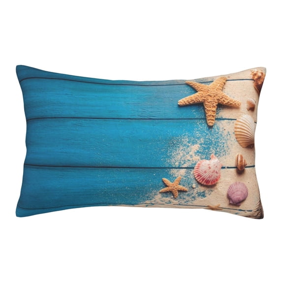 Balery Shells And Starfish Pillow Covers,Bed Pilowcases,Reversible Plush Throw Pillow Covers End Pillow Encasement,Pillow Case - 14"X20"