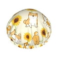thumbnail image 1 of Balery Shiba Inu Dog And Sunflower Shower Caps, Double Layer Waterproof Shower Cap, Double Layers Reusable Shower Cap With Soft Comfortable For Long Thick Hair Soft Bath Shower Hair Caps, 1 of 9