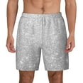 thumbnail image 1 of Balery Silver Glitter Mens Swim Trunks Swim Shorts for Men Quick Dry Inseam Beach Shorts with Compression Liner Pocket-3X-Large, 1 of 9