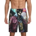Balery Skeleton Cool Street Fashion Men's Cotton Knit Pajama Shorts