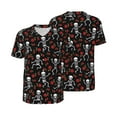 thumbnail image 1 of Balery Skeleton with Roses Baseball Jersey for Men Casual Button Down Shirts Short Sleeve Active Team Sports Uniform-XX-Large, 1 of 9