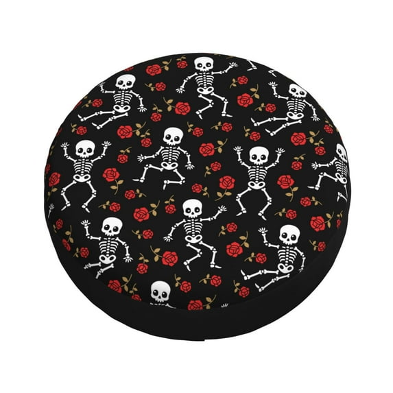 Balery Skeleton with Roses Tire Covers - Tough Tire Wheel Protector for Truck, SUV, Trailer, Camper, RV -16 inch