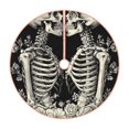 thumbnail image 1 of Balery Skeletons Love Flowers Printed Christmas Tree Skirt , Merry Christmas Party Christmas Tree Decoration,Adjustable Tree Skirt-36", 1 of 6