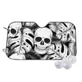 thumbnail image 1 of Balery Skull and palm leaves Print Car Windshield Sun Shade,Windshield Sunshade for Car Pickup Truck SUV Accessories-Medium, 1 of 7