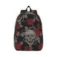 thumbnail image 1 of Balery Skull and Red Roses Vintage Canvas Backpack for Men and Women - Large Capacity, Durable Travel Laptop Bag for School, Work, Hiking, and Outdoor Activities, 1 of 1