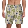 thumbnail image 1 of Balery Skull Snake Mens Swim Trunks Swim Shorts for Men Quick Dry Inseam Beach Shorts with Compression Liner Pocket-Medium, 1 of 9