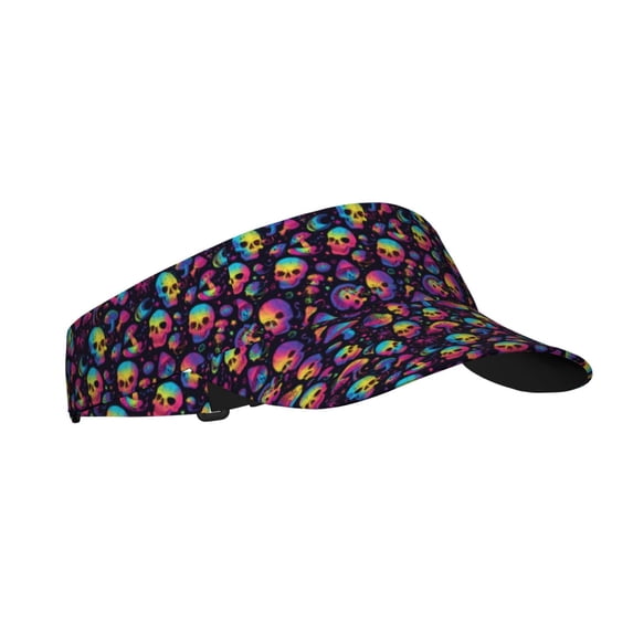 Balery Skull mushroom rainbow color Sport Wear Athletic Visor Sun Sports Visor Hat Visor Adjustable Cap for Women and Men (One Size)