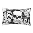 thumbnail image 1 of Balery Skull and palm leaves Bedding Queen Pillow Cases - Envelope Closure - Soft Brushed Microfiber Fabric - Shrinkage and Fade Resistant Pillow Cases-20"x30", 1 of 9