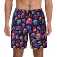 thumbnail image 1 of Balery Skull rainbow star mushroom Mens Swim Trunks Swim Shorts for Men Quick Dry Inseam Beach Shorts with Compression Liner Pocket-3X-Large, 1 of 9