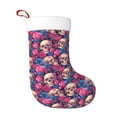 thumbnail image 1 of Balery Skull rose blue flower Pattern Christmas Stockings with Initials, 18" Large Knit Christmas Stocking,Xmas Stocking for Kids, Holiday and Family Stocking, 1 of 7