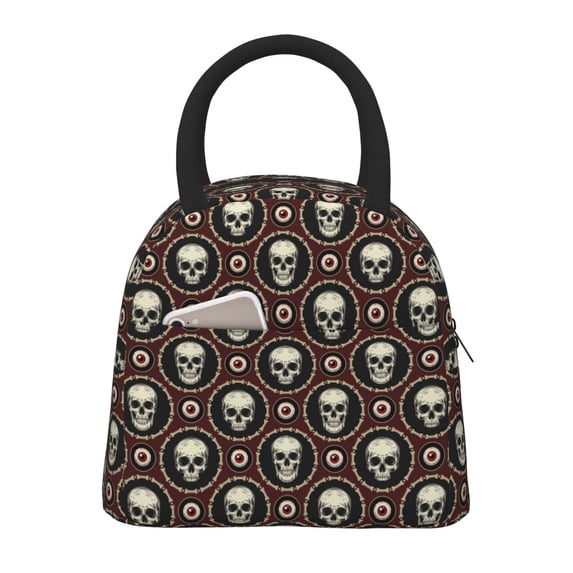 Balery Skulls And Red Eyeballs Pattern Lunch Bag Women, Lunch Box ...