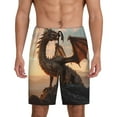 thumbnail image 1 of Balery Sky Sunset Bronze Dragon Men's Cotton Knit Pajama Shorts Waistband & Pockets,Short Pajama Pants-XX-Large, 1 of 8