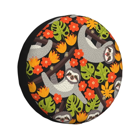 Balery Sloth On The Branchtire Cover Waterproof Dust-Proof, Universal Spare Wheel Tire Cover For Trailer, Rv, Suv Truck And Vehicle Camper Accessories-14 Inch