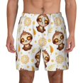 thumbnail image 1 of Balery Sloth Yoga Mens Swim Trunks Swim Shorts for Men Quick Dry Inseam Beach Shorts with Compression Liner Pocket-XX-Large, 1 of 9