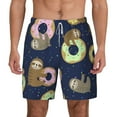 thumbnail image 1 of Balery Sloth with Donuts Mens Swim Trunks Swim Shorts for Men Quick Dry Inseam Beach Shorts with Compression Liner Pocket-X-Large, 1 of 9