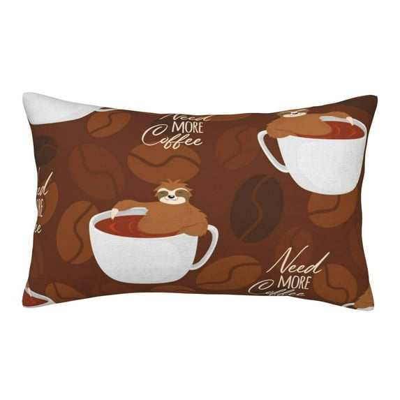 Balery Sloths Need More Coffee Bedding Queen Pillow Cases - Envelope Closure - Soft Brushed Microfiber Fabric - Shrinkage and Fade Resistant Pillow Cases-20"x30"