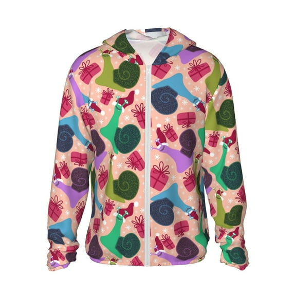 Balery Snails Men's Women's UPF 50  Sun Protection Lightweight Hoodie Performance Long Sleeve Shirt for Fishing Running-X-Large