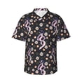 thumbnail image 1 of Balery Snake And Floral1 Print Men's Hawaiian Shirts Short Sleeve Beach Shirt Relaxed Fit Vacation Button Down Shirts-Small, 1 of 9