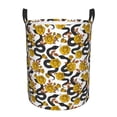 thumbnail image 1 of Balery Snake And Rose Round Laundry Basket with Handles Waterproof Freestanding Laundry Hamper for Clothes Toys in the Dorm and Family-, 1 of 8