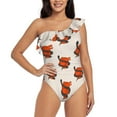 thumbnail image 1 of Balery Snake Around Heart One Shoulder Swimsuits for Women Ruffle Swimsuits Tummy Control One Shoulder Bathing Suits-Large, 1 of 8
