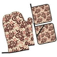 thumbnail image 1 of Balery Snake Pattern Oven Mitts and Pot Holders 4 pcs Set, Kitchen Oven Glove High Heat Resistant 500℉ Oven Mitts with Non-Slip Silicone Surface, 1 of 6