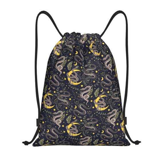 Balery Snake Sleep Pattern Drawstring Backpack Bag Sport Gym Sackpack Cinch Bags Pattern Drawstring Backpack Bag Sport Gym Sackpack Cinch Bags -Small