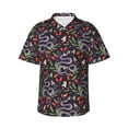 thumbnail image 1 of Balery Snakes And Snake Fruit Print Men's Hawaiian Shirts Short Sleeve Beach Shirt Relaxed Fit Vacation Button Down Shirts-Large, 1 of 9