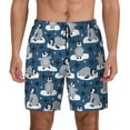 thumbnail image 1 of Balery Snow Penguin Mens Swim Trunks Swim Shorts for Men Quick Dry Inseam Beach Shorts with Compression Liner Pocket-, 1 of 9